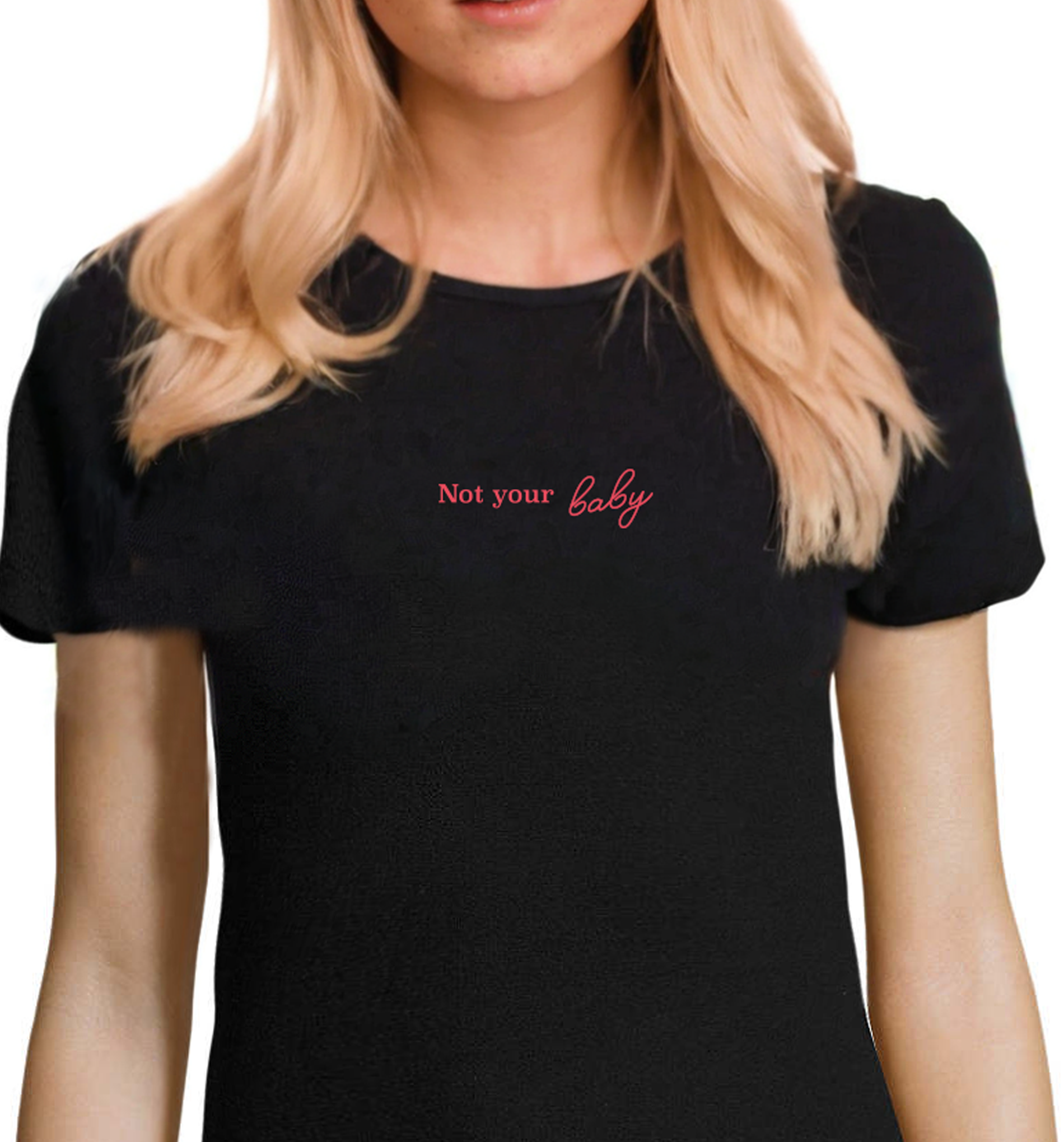 Czarny bawełniany t-shirt Not your baby