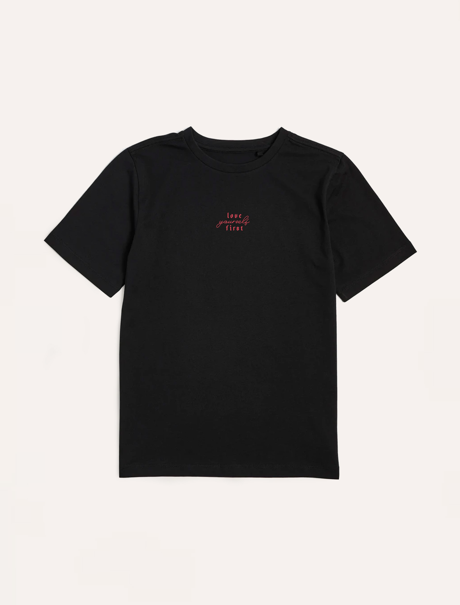 Czarny bawełniany t-shirt Love yourself first