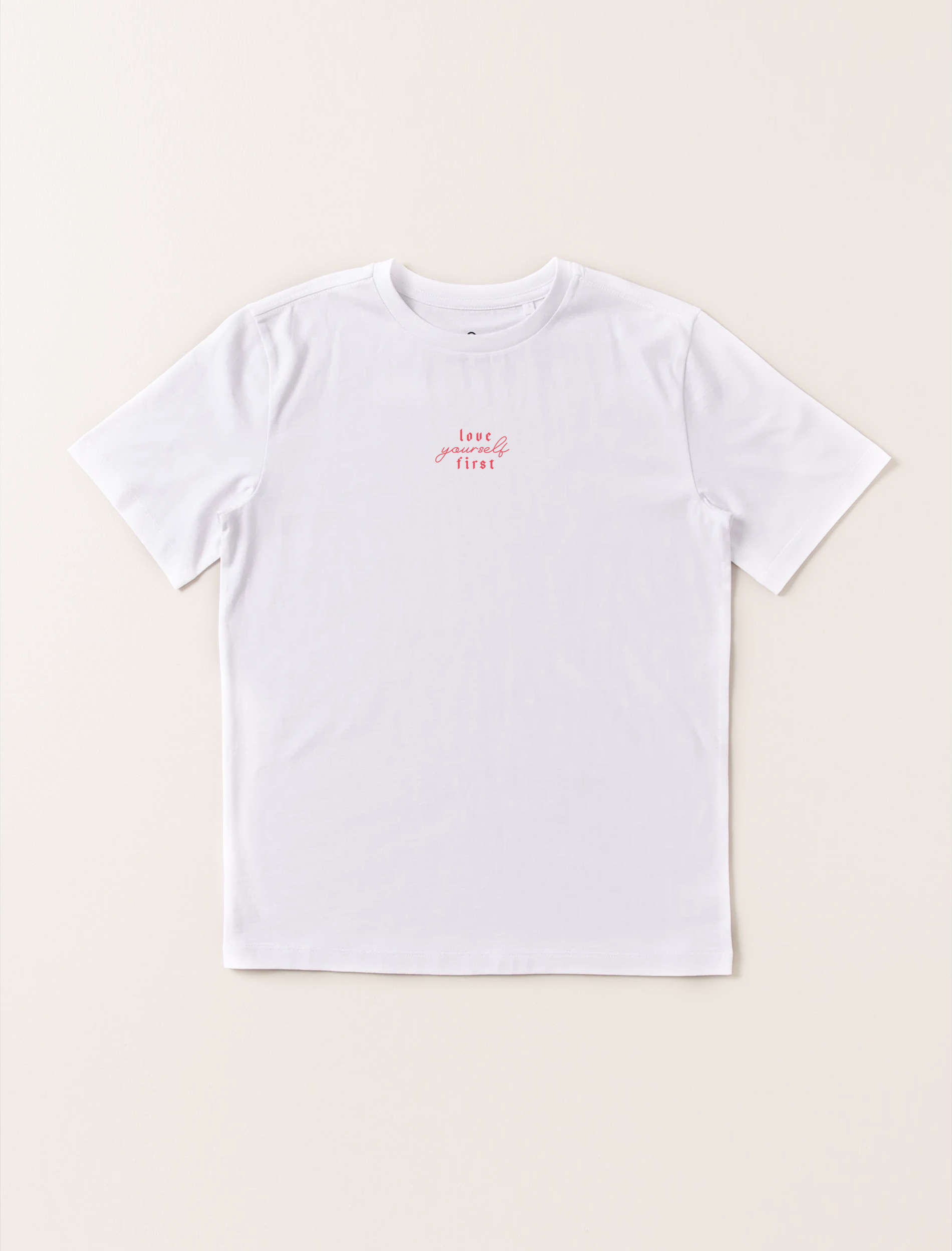 Biały bawełniany t-shirt Love yourself first